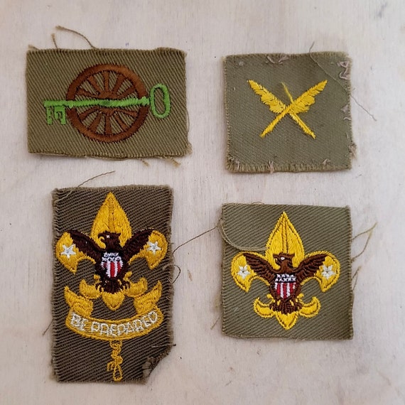 Vintage Boy Scout Rank Patches Set of 4 Fir - image 1