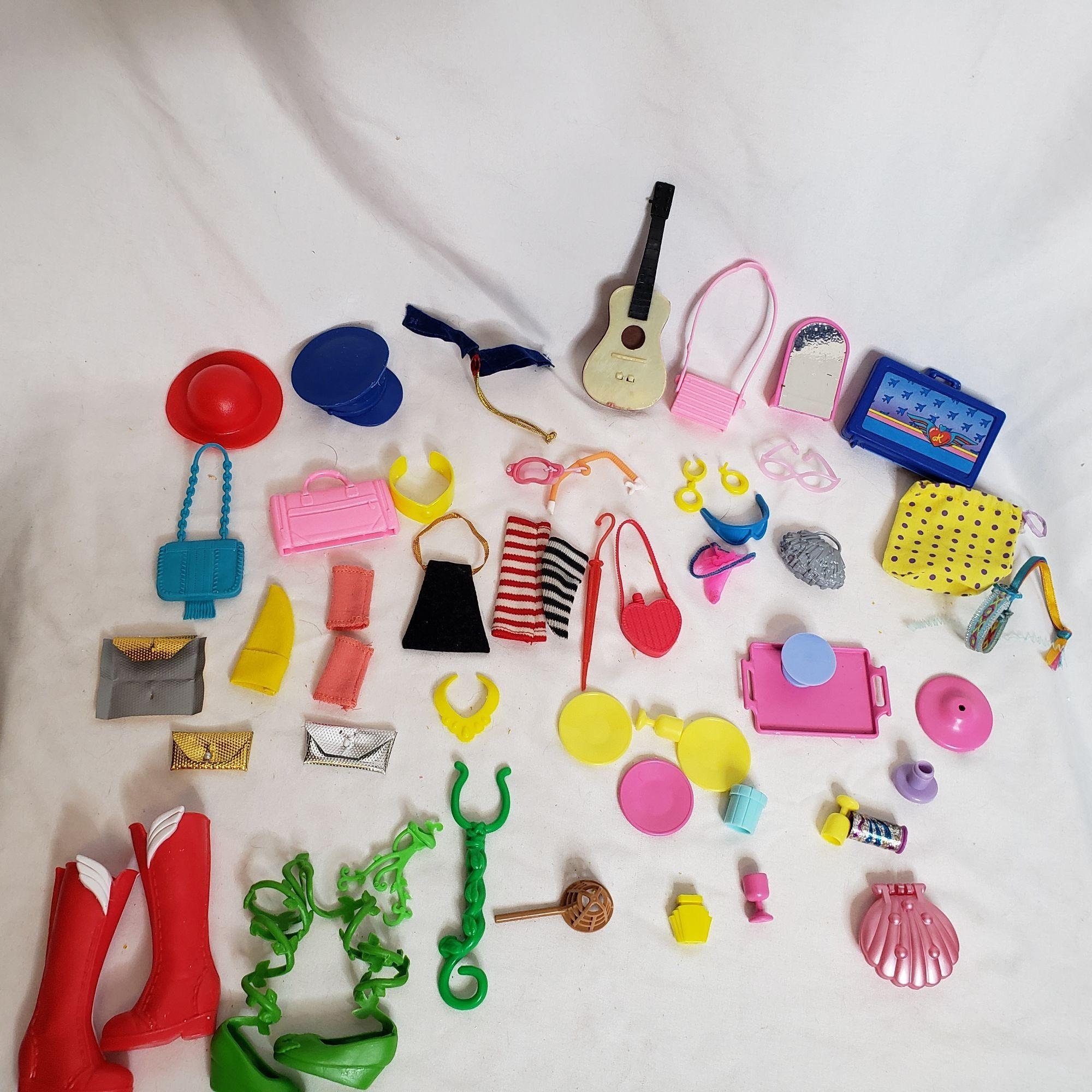 Vintage Barbie Fashion Doll Accessories 50 Plus Pieces DC Misc Assorted  Played With Condition 