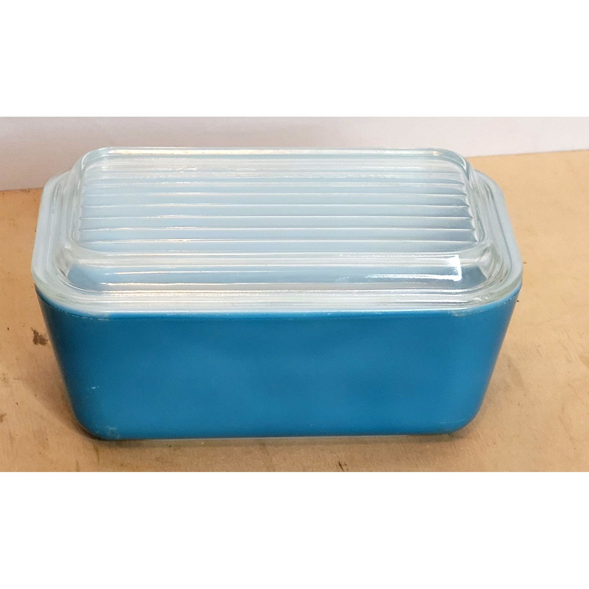Pyrex リフリジレーター　M２個　Ｓ４個　グーズベリー Vintage Pyrex Refrigerator Dish Blue 502 With Lid 1.5 Pt Flea