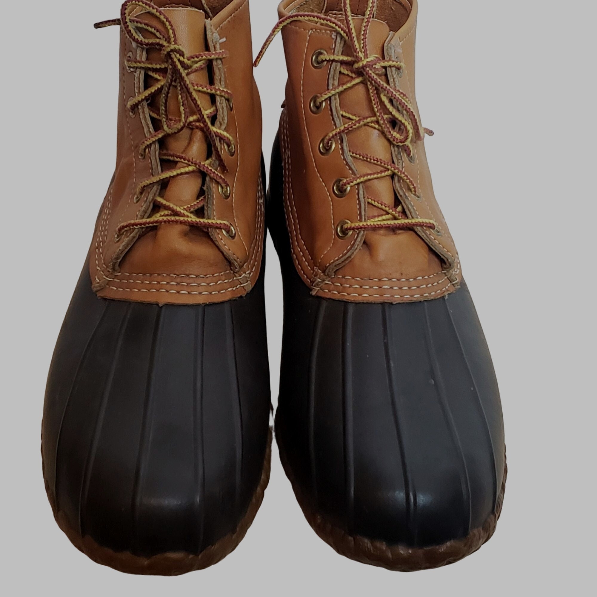 Vintage L.L. Bean Leather Rubber Duck Boots Mens Sz 8M Made in USA Maine Vintage LL BEAN LOUNGER MAINE HUNTING SHOE SLIP-ON DUCK  main image 3
