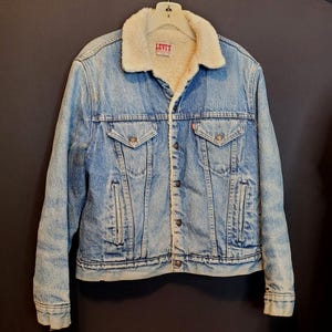 Vintage Levi Strauss Denim Trucker Jacke Sherpa Fleece-Futter Erwachsene große