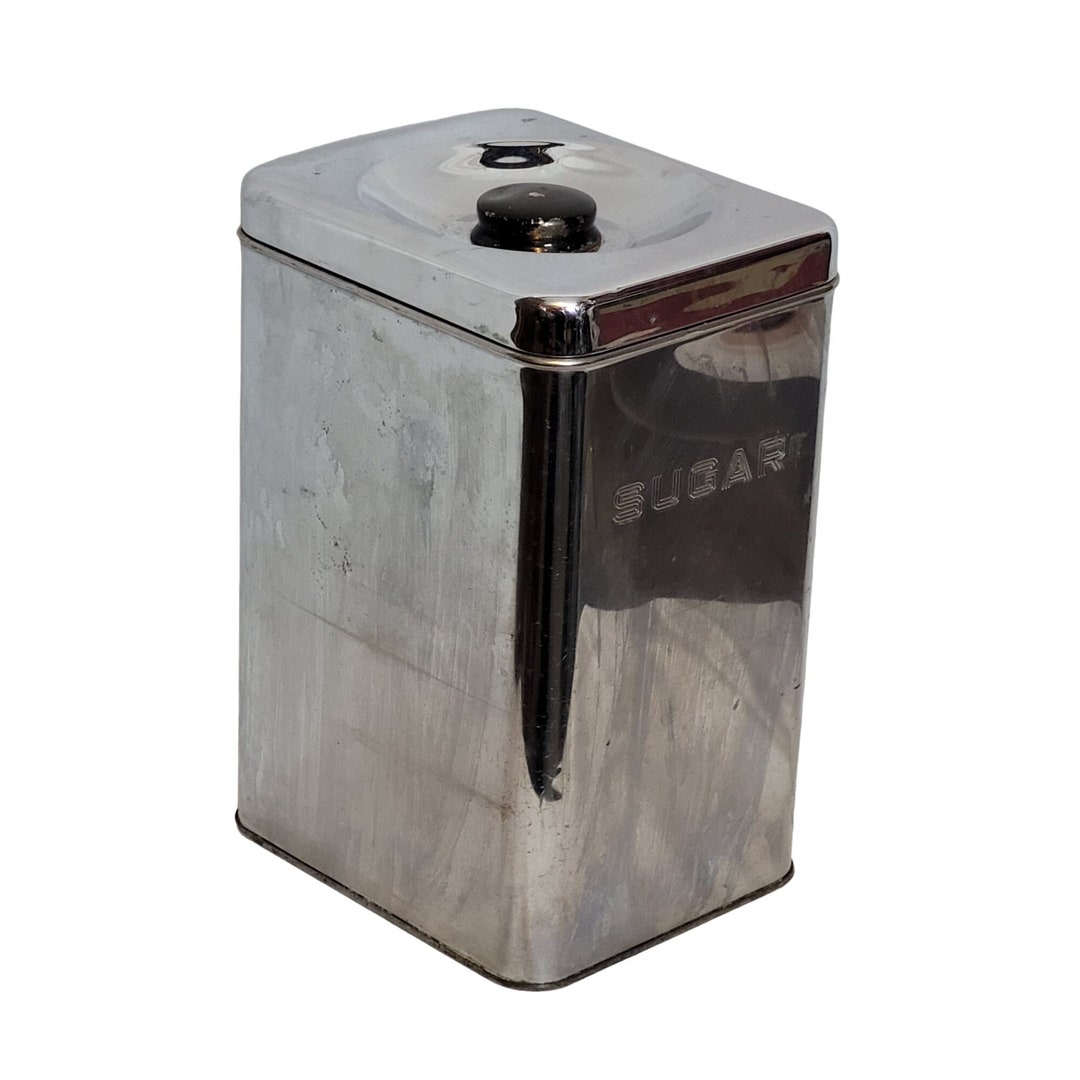 Vintage Sugar Canister Stainless Steel Lincoln Beautyware Has Wear Rust Inside Etsy
