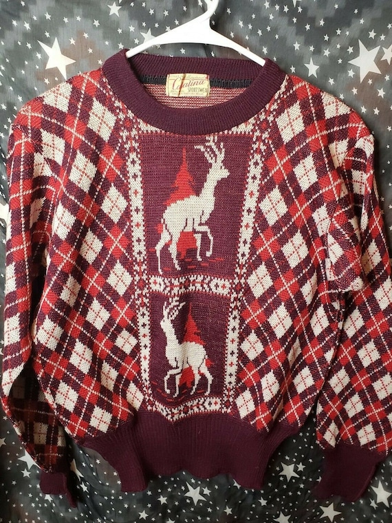 Christmas Catalina Sportswear Sweater Reindeer Woo