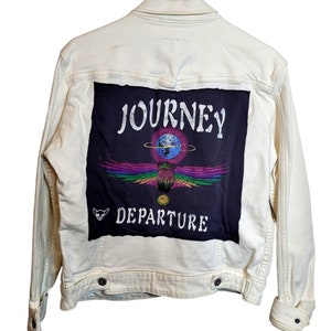 Levi's vit jeansjacka Journey Upcycle med lappband, vuxenstorlek Large