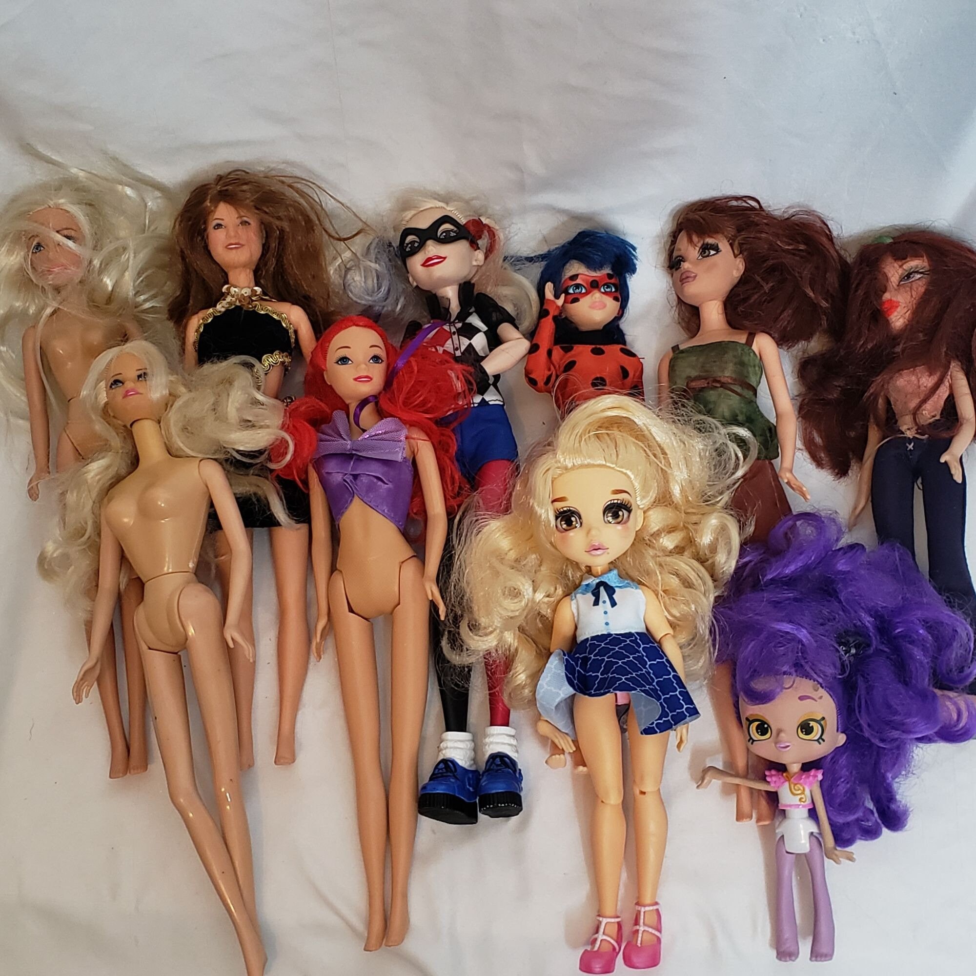 Craft Upcycle Restoration Fashion Doll Assorted Lot of 10 Moose