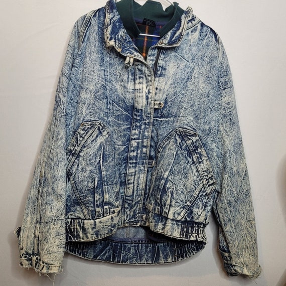 Vintage Denim Jacket Miss Gallery Bomber Style Fl… - image 1