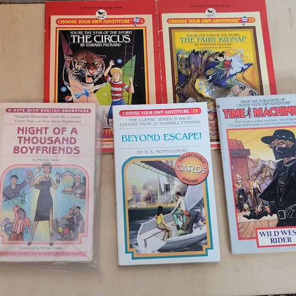 Choose Your Own Adventure Books Set of 5 Assorted Titles and Authors Vintage