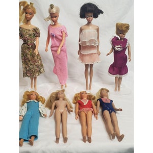 Vintage Barbie Lot 8 Dolls Ballerina Fashion Queen Bubblecut Skipper Dramatic Living Assorted