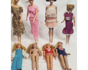 Vintage Barbie Lot 8 Dolls Ballerina Fashion Queen Bubblecut Skipper Dramatic Living Assorted