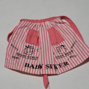 Vintage Barbie Baby Sits Apron 953 Tagged Black Marks See Pictures For Details