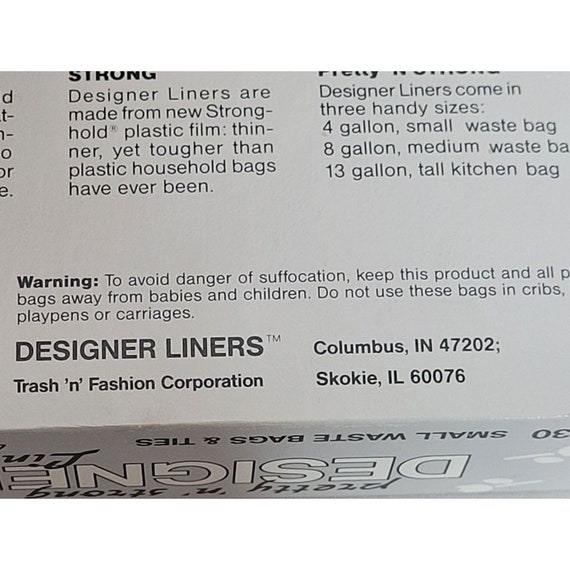 designer trash bags
