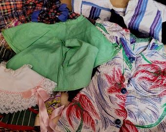Vintage Doll Clothes Lot, 12-18 Inch, Assorted Fabrics (11 Pieces)