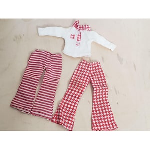 Vintage Barbie Best Buy Sears Exclusive Red White Diamond Stripe Lot 3 Pieces 1975