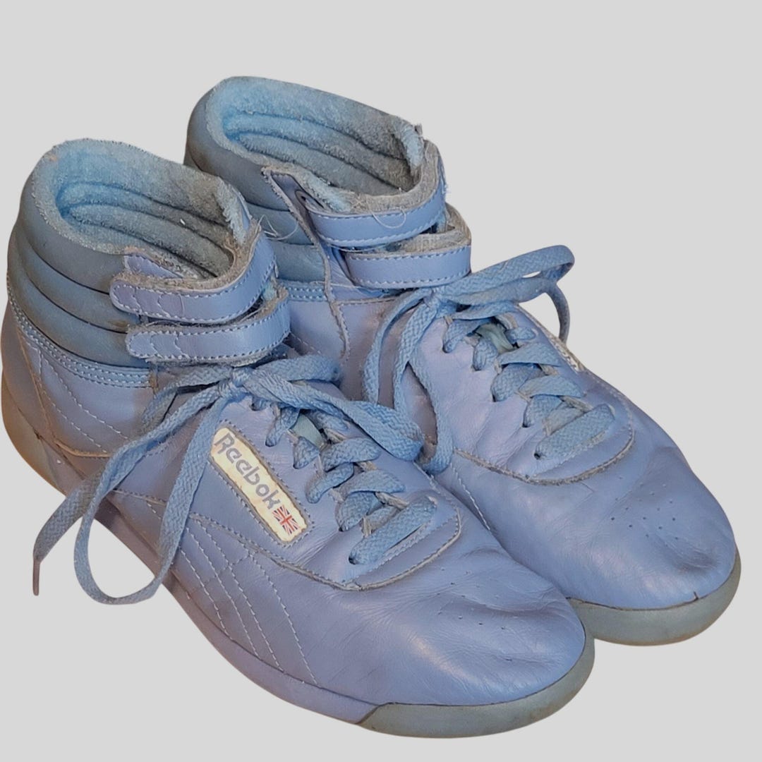 Trashed Reebok Freestyle Vintage Reebok Freestyle 80s Retro Prop Display Soles Cracked Blue ...