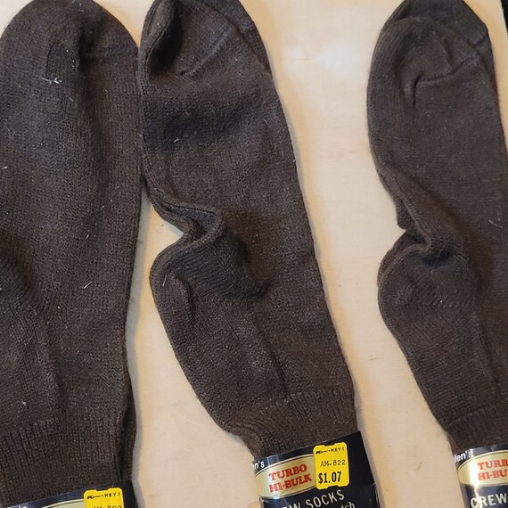 Vintage Crew Socks Turbo H Bulk 3 Pair Brown Kmar… - image 2