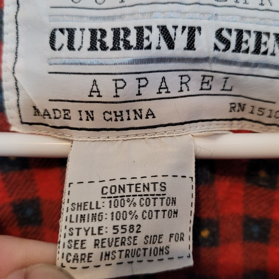 Vintage Denim Jacket Flannel Lining Red Current S… - image 3