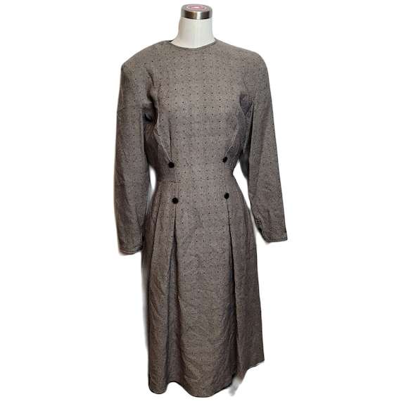 Giorgio Armani, Vintage 80s Giorgio Armani Secretary Dress Made in Italy Gray Wool Size 40 / 6