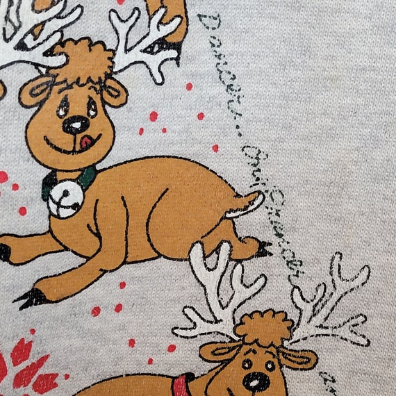 Vintage Christmas Sweatshirt Santa Reindeer Hanes… - image 8