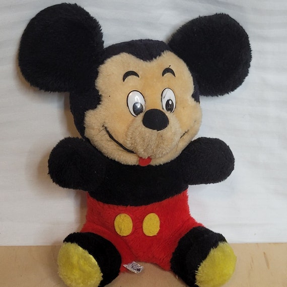 Vintage Mickey Mouse Plush 10 Inches 60s 70s Retro Has Wear See