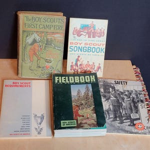 Vintage Boy Scout Book Lot 5 Books Assorted 50s 60s 70s and 1913 Hardback