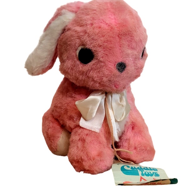 Pride of America Cuddle Toys Merry Musical Pink Bunny MCM 1950s Plush 7 Inches