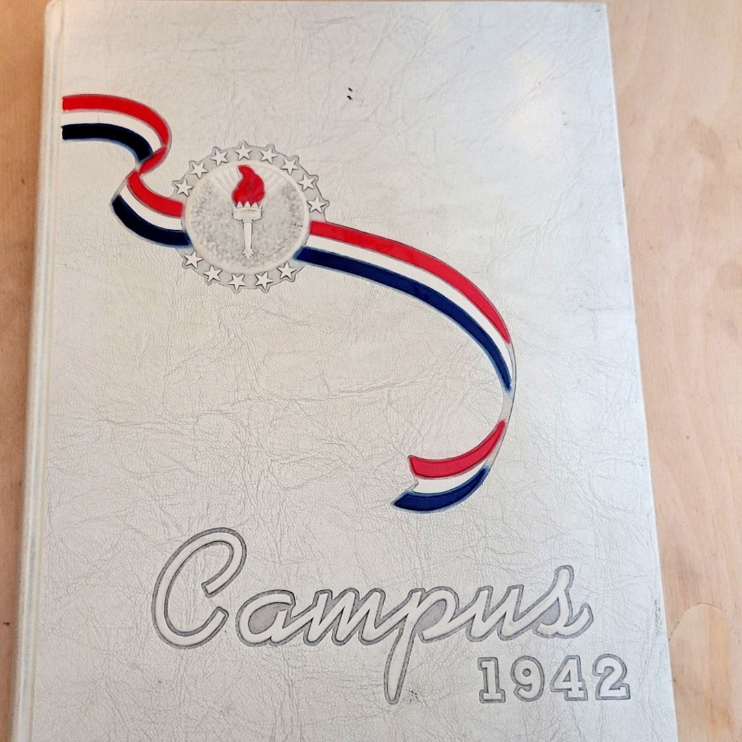 Fresno State Campus Yearbook 1942 White Leather Cover Name Etsy