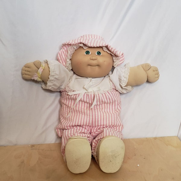 Cabbage Patch Kids Preemie Blonde Hair Green Eyes 1985 Original Outfit No Paperwork