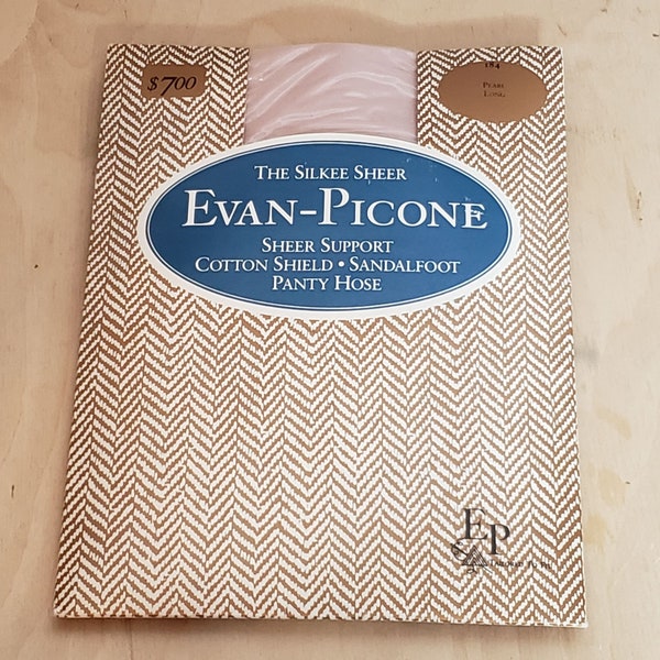 Vintage Evan Picone Pantyhose Nylons Silkee Sheer Pearl Long NOS Open Package