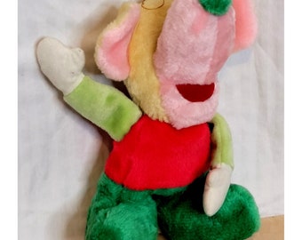 Ratón de peluche vintage, premio de carnaval, colores del arcoíris, sin marca, 28 cm (11 pulgadas)