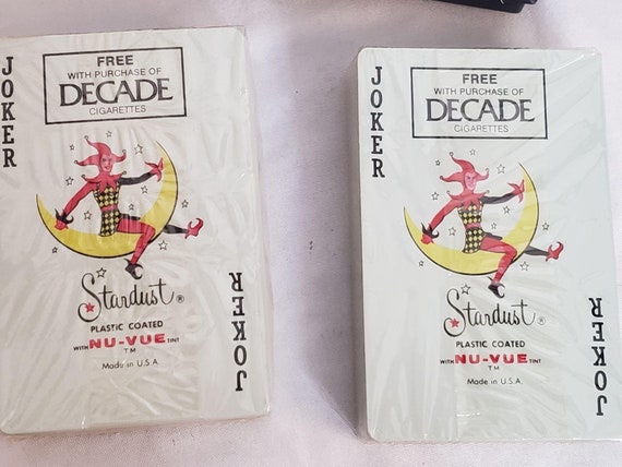 Decade Cigarettes Playing Cards 2 Decks Sealed Plastic Container Vintage
