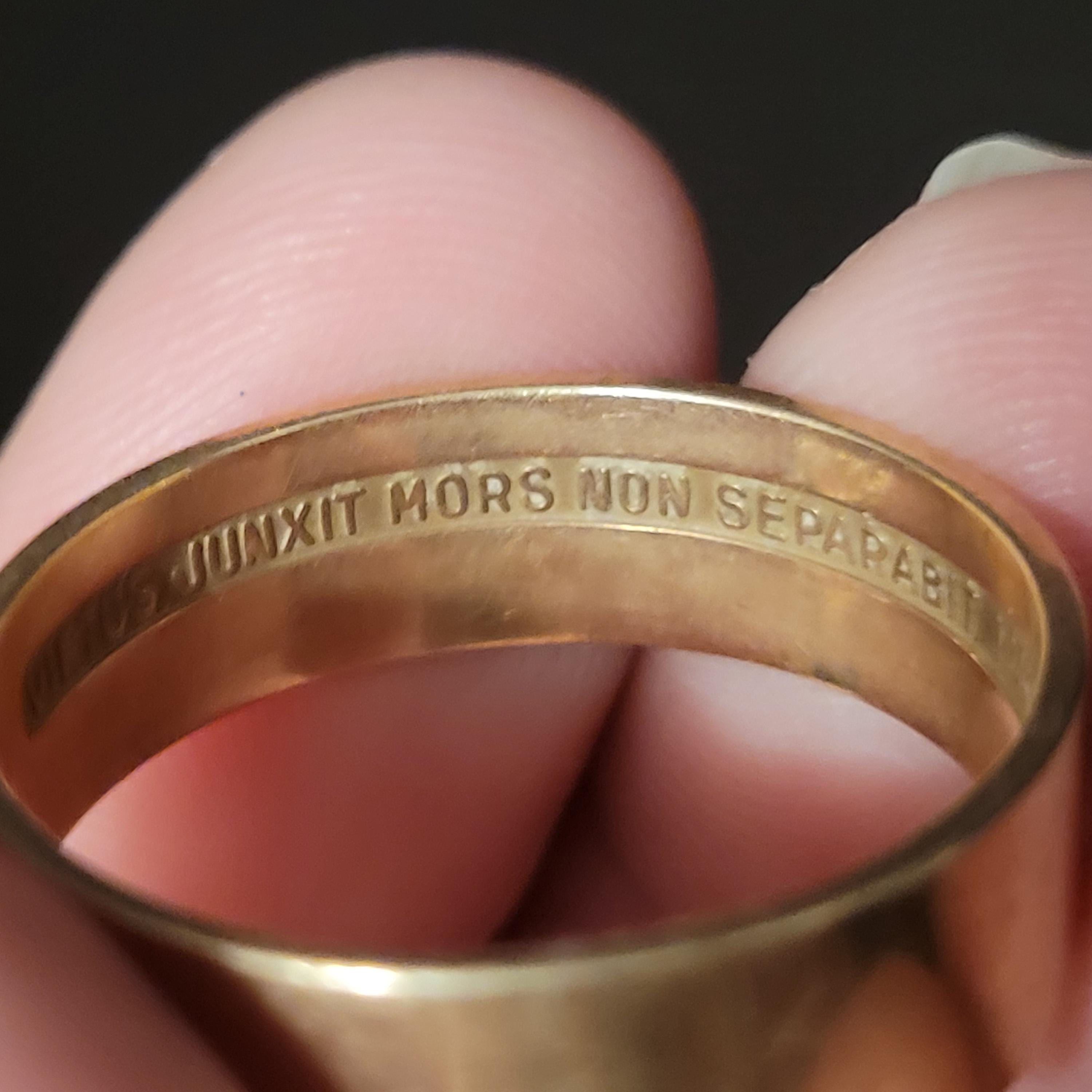 Vintage 14K Masonic Scottish Rite Gold Ring Band Engraved Inside Warner ...