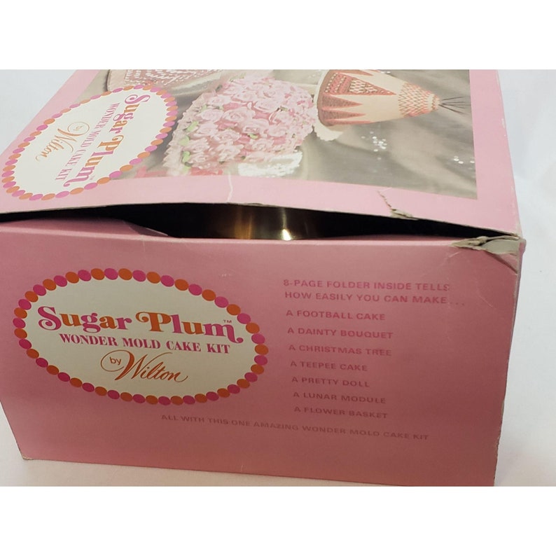 Wilton Sugar Plum Wonder Mold Cake Kit 1974 Vintage Original Box Has Wear image 9