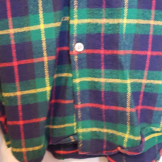 Vintage Winchester Flannel Shirt Green Red Yellow… - image 5