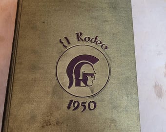 USC El Rodeo 1950 Yearbook Gold Cover MCM Retro Some Edge Wear Writing