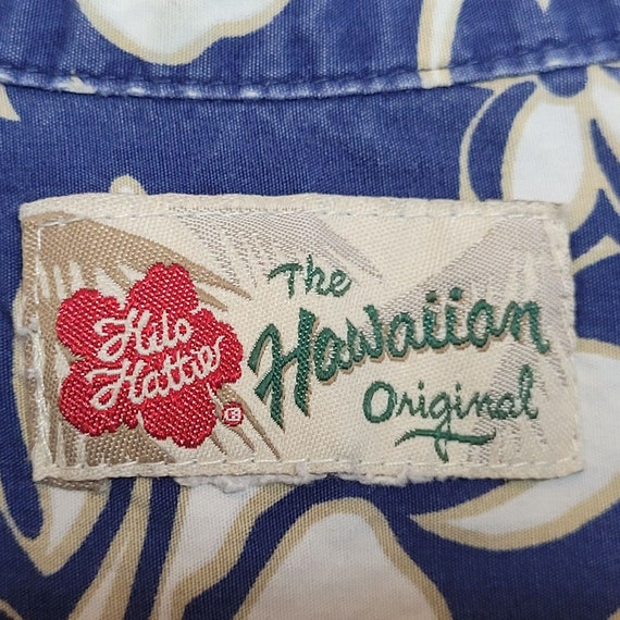 Vintage Hilo Hattie Button Up Shirt Hawaiian Flor… - image 4