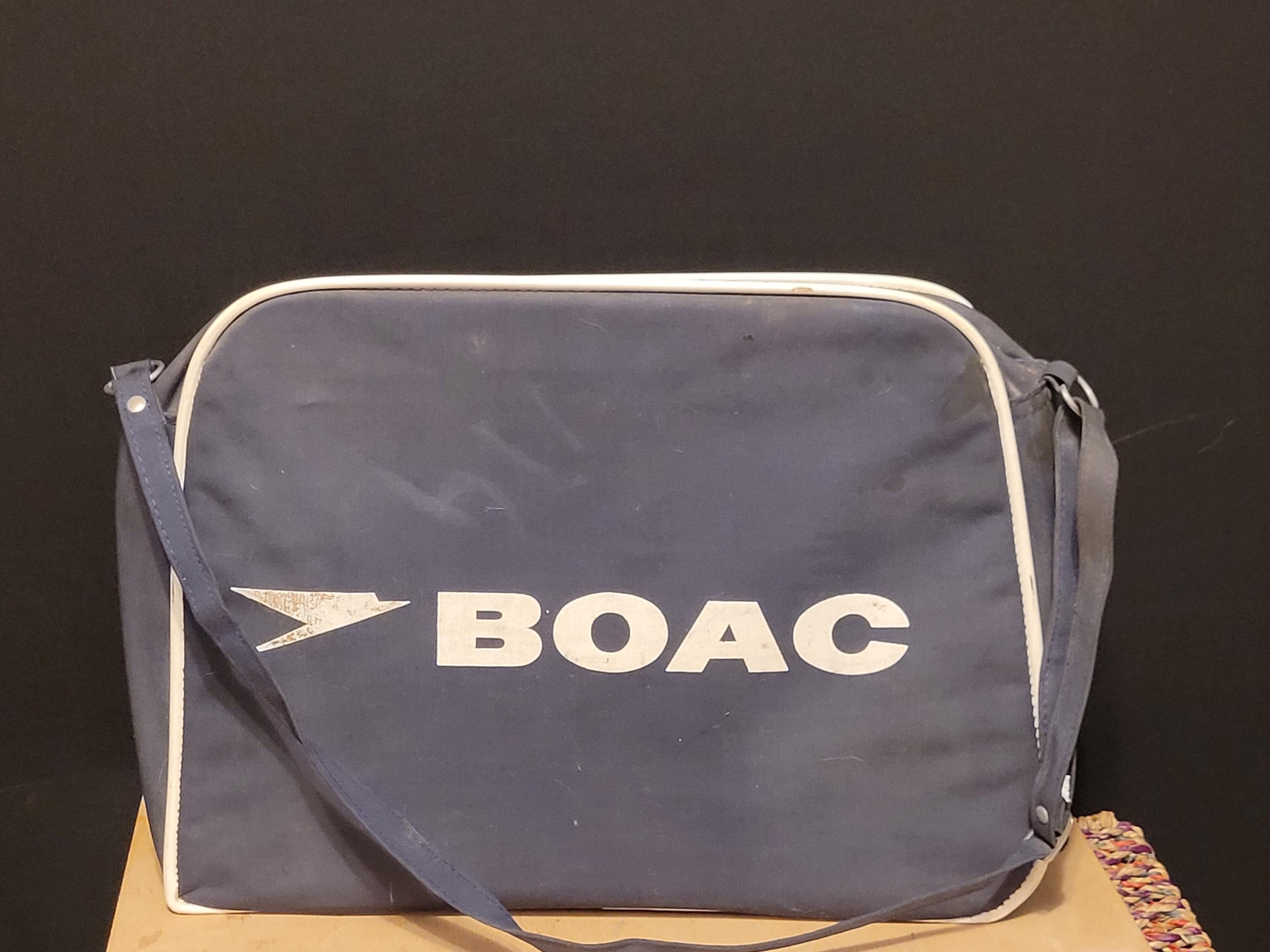 BOAC エアラインバッグ England 1960's BOAC エアライン・バッグ (navy) - spacemoth