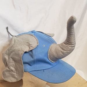 Vintage Dingbats Trucker Hat 1979 Blue With Gray Elephant Adjustable Made in Korea