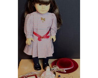 Muñeca Samantha de American Girl vintage, 1991, cuerpo color canela, ropa y accesorios originales
