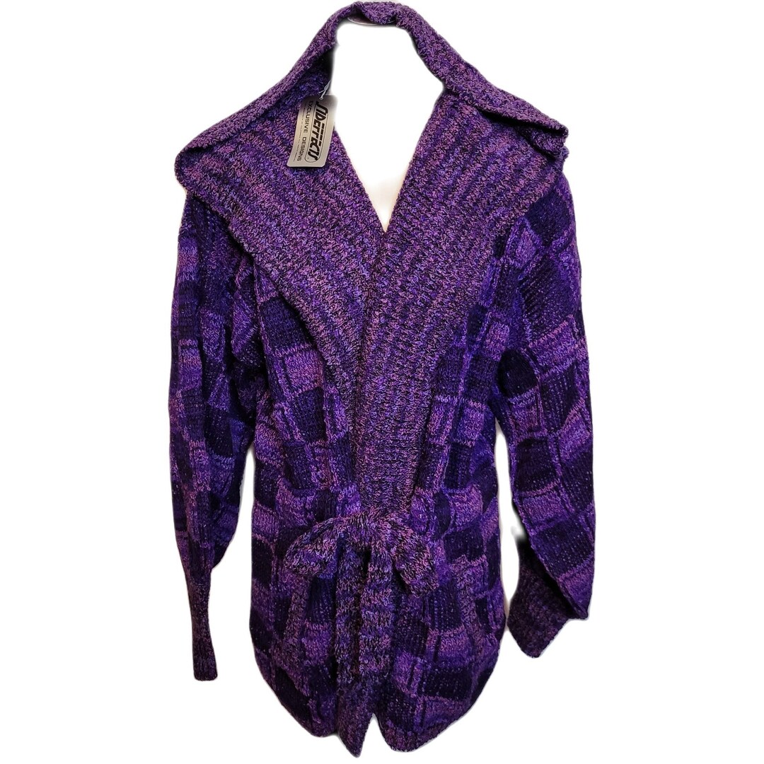 Vintage Checked Pattern Cardigan - M main image 1