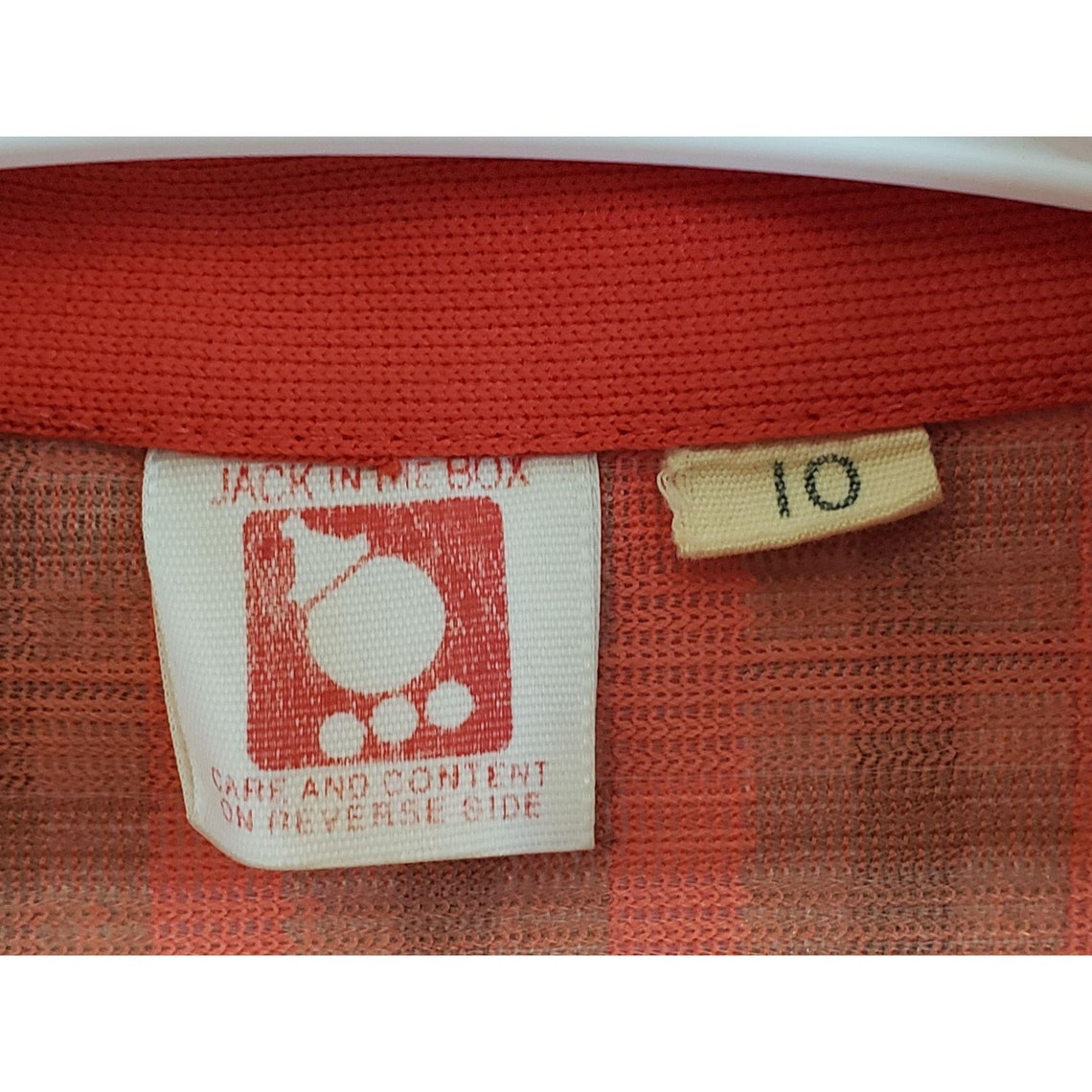 Vintage Jack in the Box Uniform Shirt Womens 1970s Orange Tag | Etsy