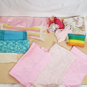 Vintage Barbie Fashion Doll Bedding Pillows Dream House Blanket Assorted Played With