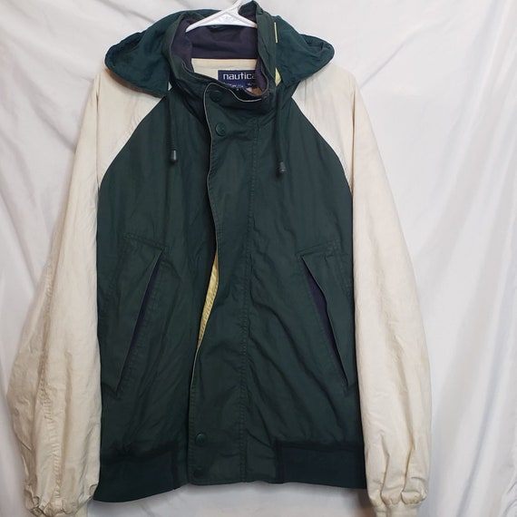 Vintage Nautica Light Weight Jacket Forest Green … - image 1