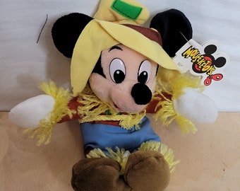 Vintage Disney Micky Maus Vogelscheuche Sitzsack Spielzeug Mouseketoys Original Tag 8 Inch