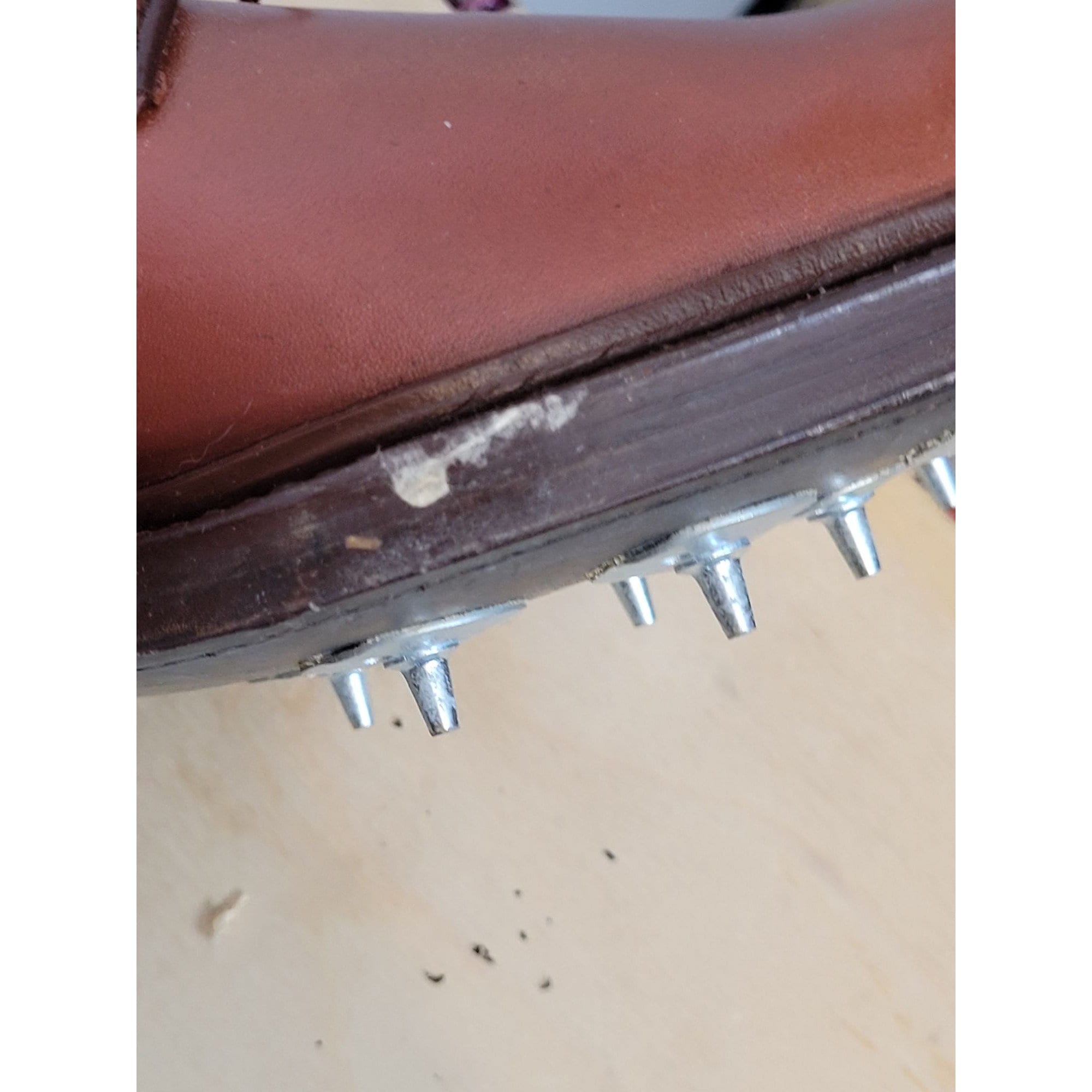 Vintage Golf Shoes England 50s 60s Brown Leather Gold Bond Sears Roebuck Vintage Golf Shoes England 50s 60s Brown Leather Gold Bond  main image 3