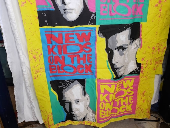 New Kids on the Block Fabric Panel NKOTB 1990 Original Vintage 70