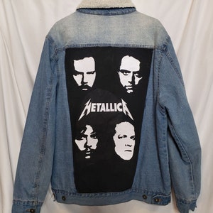 Metallica Upcycle Denim Jacket Adult Large Trademark Brooklyn Cloth One Of A Kind