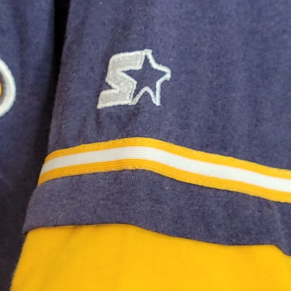 Starter Baseball Jersey Shirt Navy Yellow Long Sl… - image 4