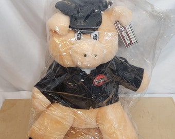 Vintage 1993 Harley Davidson Plüsch Schwein Hog Originalverpackung Neu mit Tags Play by Play