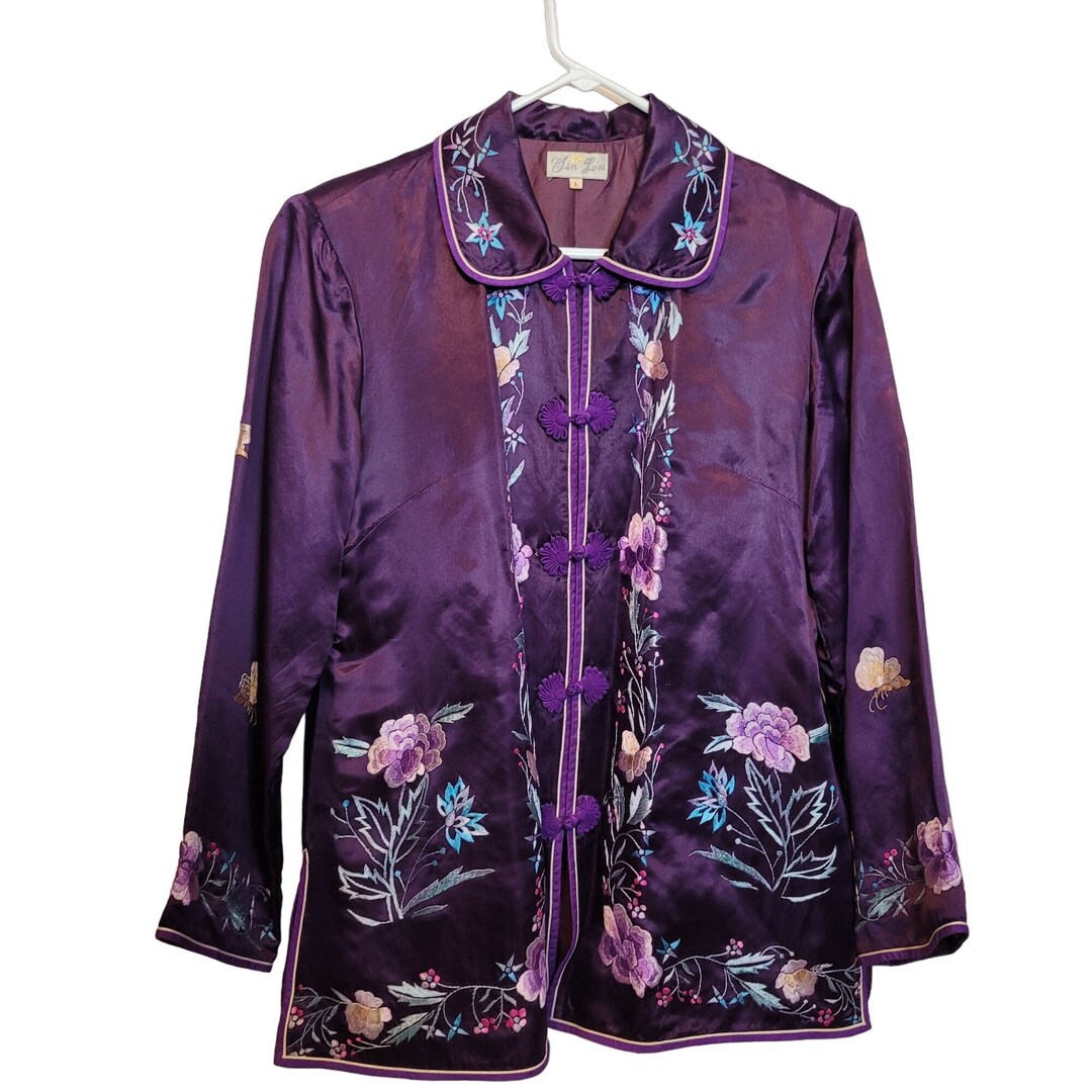 Luxe Orange Purple Kimono Bubu - Ready to use. Comes with a front zipper. main image 1