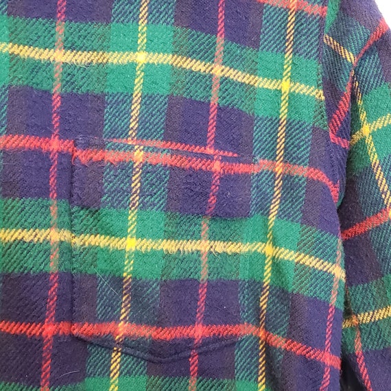 Vintage Winchester Flannel Shirt Green Red Yellow… - image 4